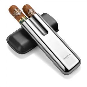 Stainless Steel Cigar Case Cow Leather Cigar Humidor Case_ (15)